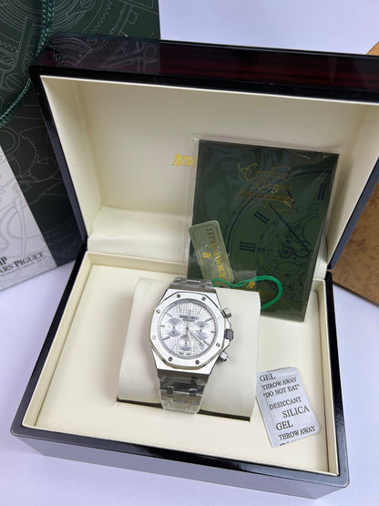 AP Royal Oak Chronograph cadran blanc livraison rapide Maroc