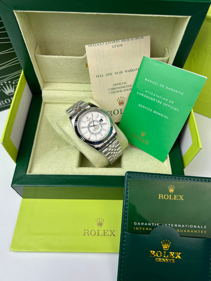 Montre Rolex Sky-Dweller blanche livraison Casablanca