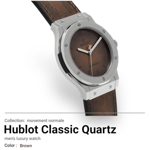 ⁦ساعة Hublot Classic Fusion Quartz عشق الأناقة الفاخرة ـ لون بني⁩ - الصورة ⁦2⁩