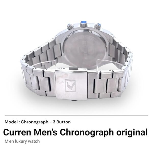 ⁦ساعة Curren & Chronograph - تصميم فاخر ودقة تفاصيل عالمية ـ original 100%- color black⁩ - الصورة ⁦3⁩